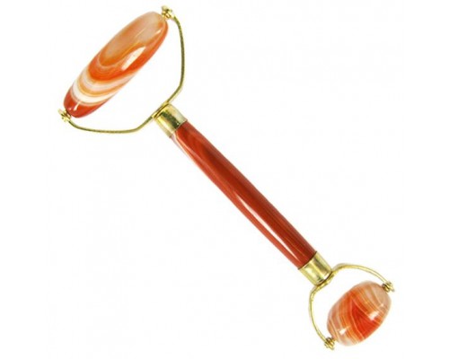 Массажер двойной 15см, сердолик