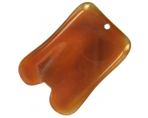 Скребок для массажа Гуаша, 7х5см, сердолик