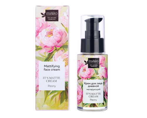 Матирующий крем для лица It`s matte cream Peony 30мл, Mi&ko