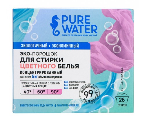 Стиральный порошок для цветного белья Pure Water 800 г, Mi&ko