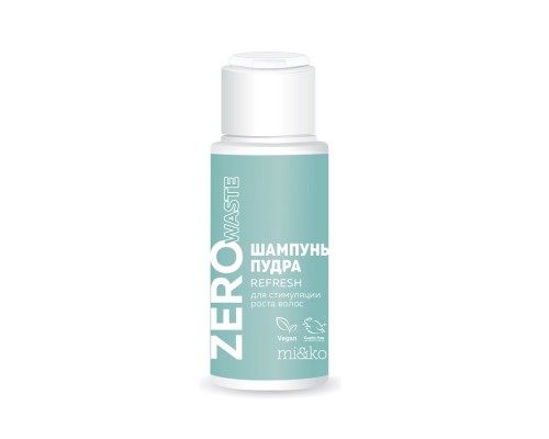 Шампунь-пудра Refresh для активирования роста волос Zero Waste 25 г, Mi&ko