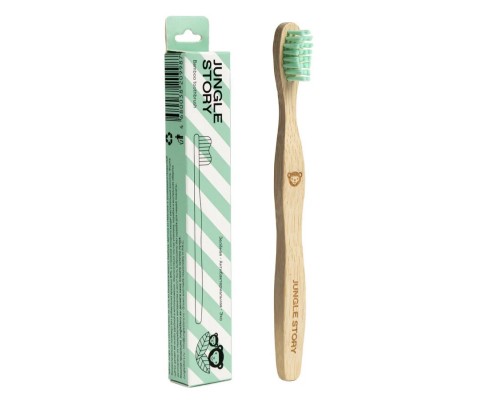 Бамбуковая зубная щётка, Green мягкие щетинки, Jungle story