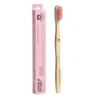 Бамбуковая зубная щётка, Pink средней жесткости щетинки, Jungle story