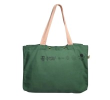 Большая Плотная Хлопковая Зелёно-розовая сумка удлиненная ручка на плечо, Jungle story