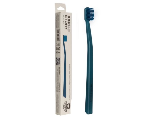 Зубная щетка из растительного материала Биоразлагаемая матовая Deep Blue Индиго, Jungle story