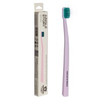 Зубная щетка из растительного материала Биоразлагаемая матовая Pink - Green, Jungle story