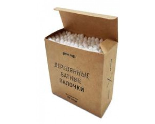 Ватные палочки 100шт,  деревянные Goroh Bags