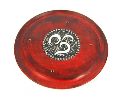 Подставка для благовоний круглая ОМ 12см, дерево, металл