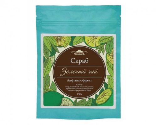 Скраб для тела сухой Зеленый чай, Спивакъ, 150г 