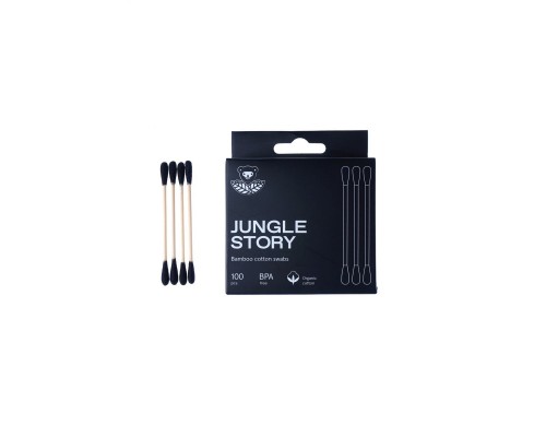 Ватные палочки 100шт, бамбуковые с хлопком Jungle story 