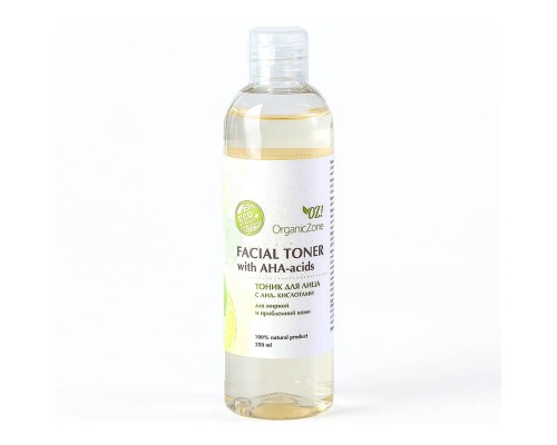 Тоник для лица с АНА-кислотами для жирной и проблемной кожи OZ! OrganicZone, 250мл