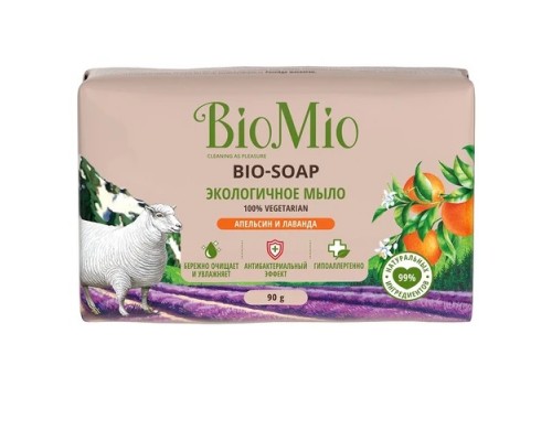 Мыло туалетное Апельсин, лаванда и мята BioMio, 90 г