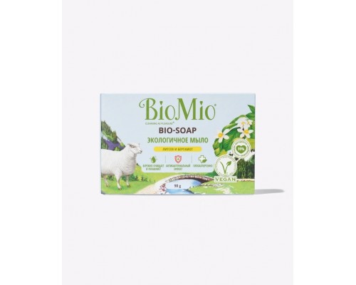 Мыло туалетное Литсея и бергамот BioMio, 90 г