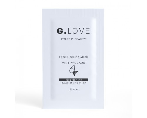 Маска для лица ночная MINT AVOCADO, G.Love, (Face Sleeping Mask MINT AVOCADO) Саше, 6 мл