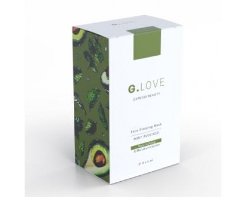 Маска для лица ночная MINT AVOCADO, G.Love, (Face Sleeping Mask MINT AVOCADO) 8 саше по 6 мл