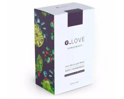 Ночная кислотная несмываемая маска Face Micro-peel Mask NICHT CRANBERRIES, 8*4 мл, G.Love