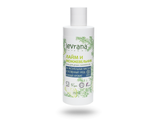 Гель для душа Лайм и Можжевельник, Levrana, 250 мл