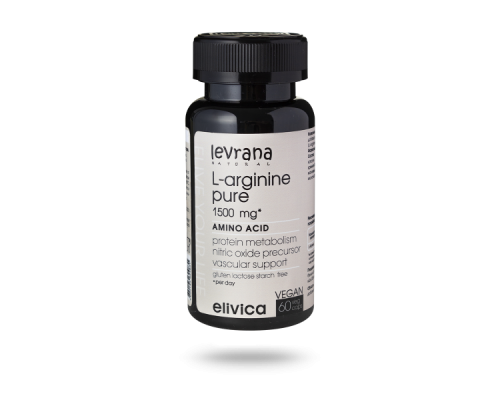 БАД к пище Чистый Аргинин (L-Arginine Pure), 150 мл, 60 капсул, Elivica, Levrana