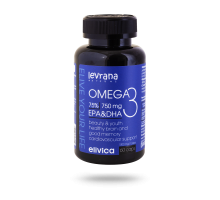 БАД к пище Омега-3 75% (Omega-3 75% Fish Oil), 200 мл, 60 капсул, Elivica, Levrana