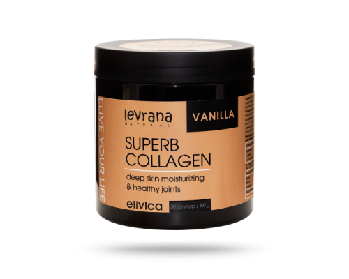 БАД к пище Супер коллаген Vanilla со вкусом Ваниль (Superb Collagen), 500 мл, 160 гр, Elivica, Levrana