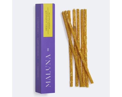 Магические жёлтые свечи с календулой MALUNA, 7 шт