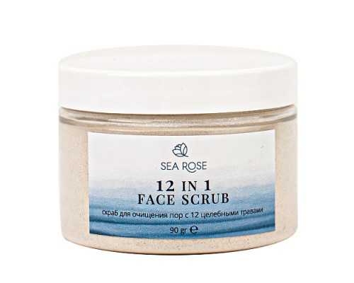 Cкраб для очищения пор 12 in 1 Face Scrub, с 12 целебными травами SEA ROSE, 90 мл