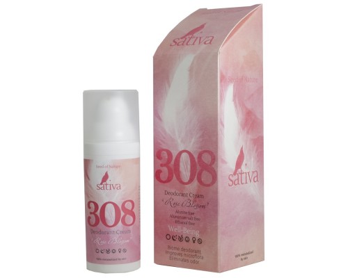 Крем-дезодорант №308 Дыхание розы 50мл, Sativa