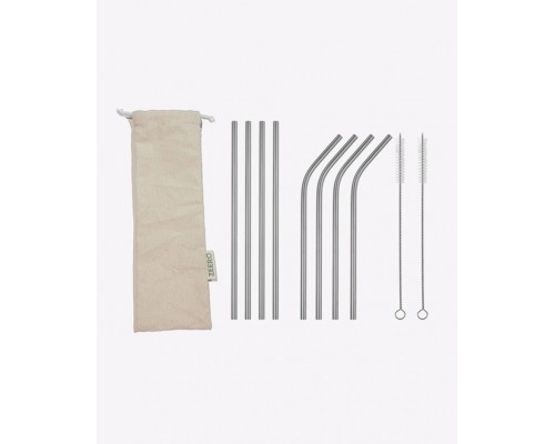Набор металлических трубочек в чехле 8+2 Zeero, 8 шт