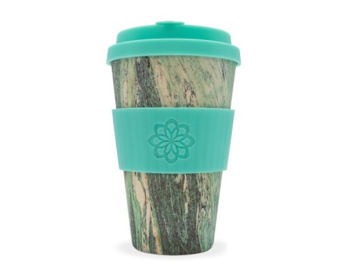 Кофейная эко-чашка: Зеленый мрамор, 400мл, Ecoffee cup