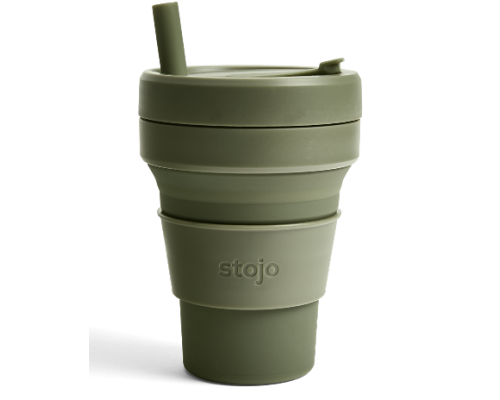 Складной силиконовый стакан Stojo, Мох, 470 мл