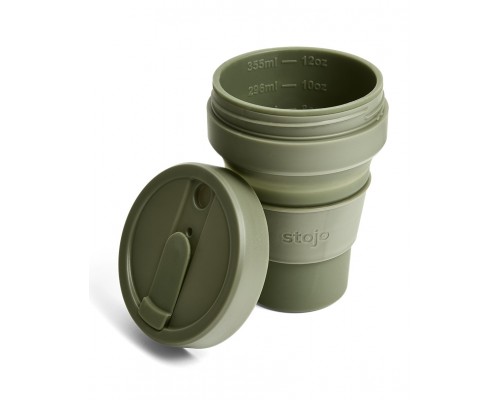 Складной силиконовый стакан Stojo, Мох, 355мл
