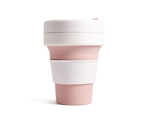 Складной силиконовый стакан Stojo, Роза, 355мл