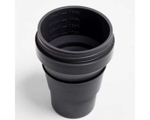 Складной силиконовый стакан с трубочкой Stojo, Чернила, 470мл