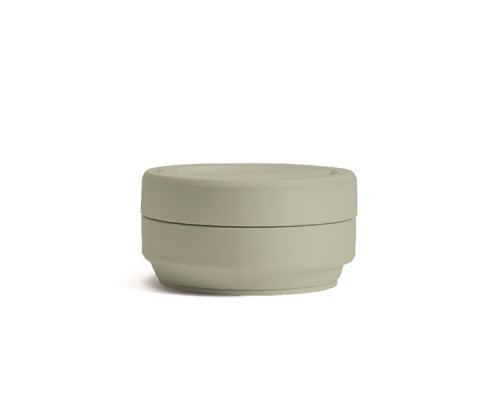 Складной силиконовый стакан с трубочкой Stojo, Шалфей, 470мл