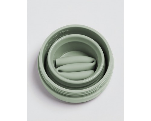 Складной силиконовый стакан с трубочкой Stojo, Шалфей, 470мл