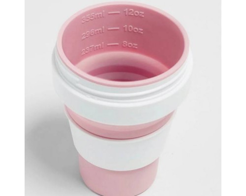 Складной силиконовый стакан Stojo, Роза, 355мл