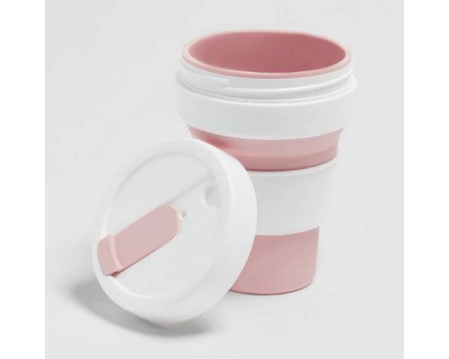 Складной силиконовый стакан Stojo, Роза, 355мл