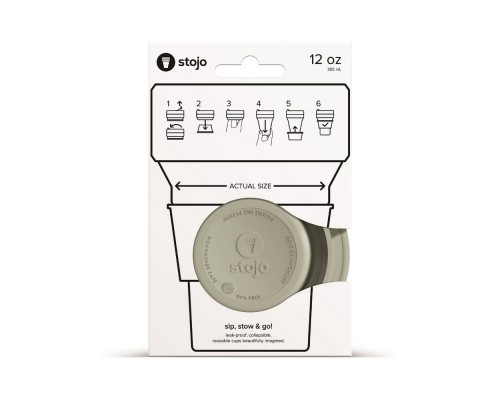 Складной силиконовый стакан Stojo, Шалфей, 355мл
