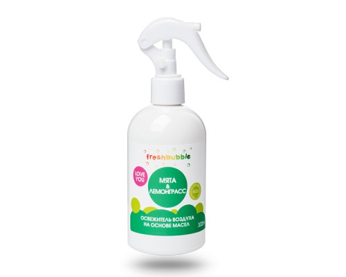 Экологичный освежитель воздуха на основе масел "Мята и лемонграсс" Freshbubble, 300мл