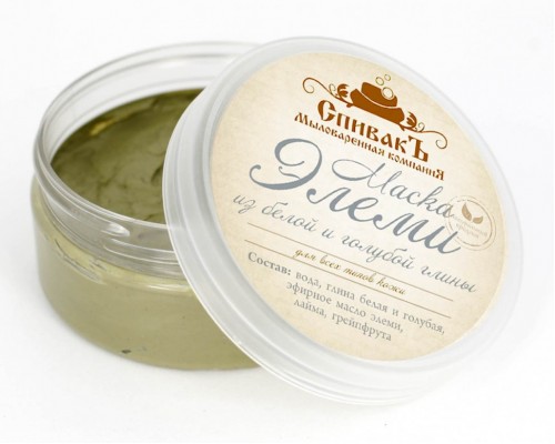 Маска «Элеми» из белой и голубой глины, 180 г