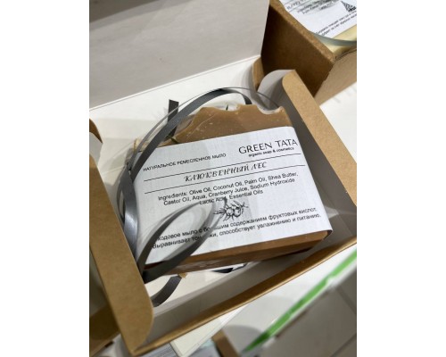 Мыло в подарочной упаковке Клюквенный лес, Green Tata, Грин Тата, 100 г