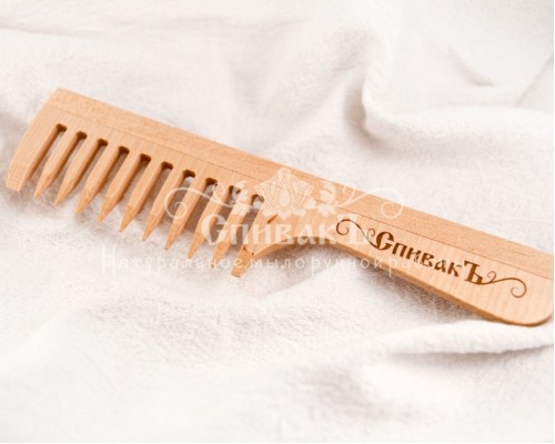 Расчёска с ручкой деревянная, большая, Спивакъ