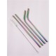 Многоразовые трубочки из нержавеющей стали Цветные + мешочек для хранения