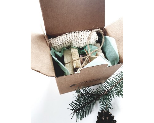 Подарочный набор мыло + мочалка Green Tata, Грин Тата