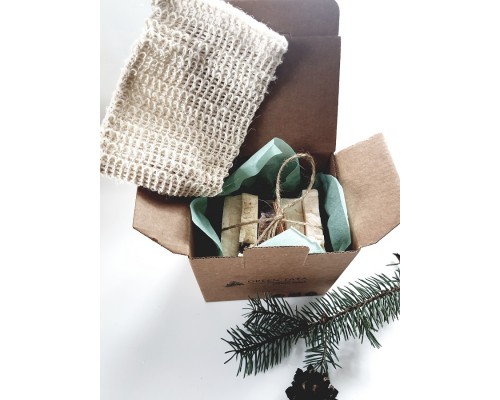 Подарочный набор мыло + мочалка Green Tata, Грин Тата